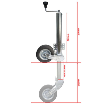 Automatik-Stützrad 60mm, 400kg Stützlast Flansch 0mm