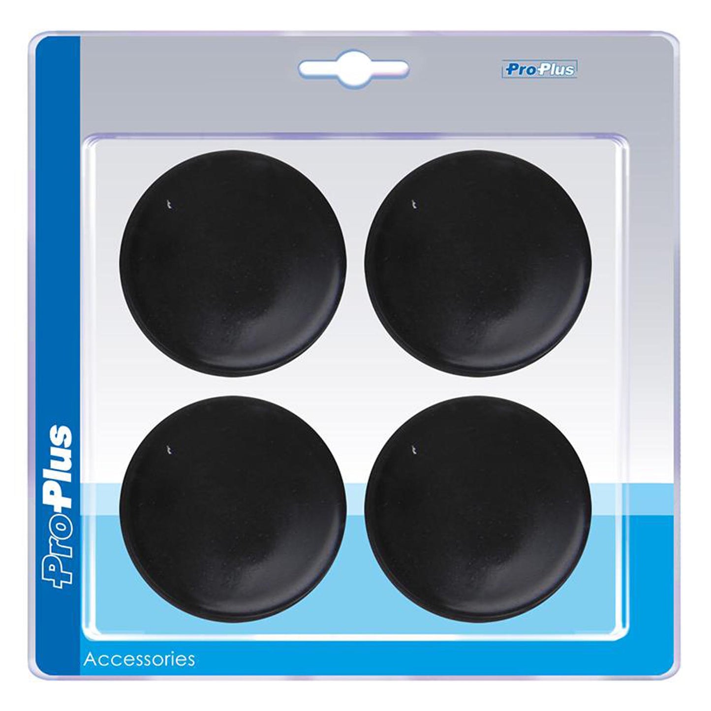 End cap plastic black in 4 pieces in blister pack round Ø60mm