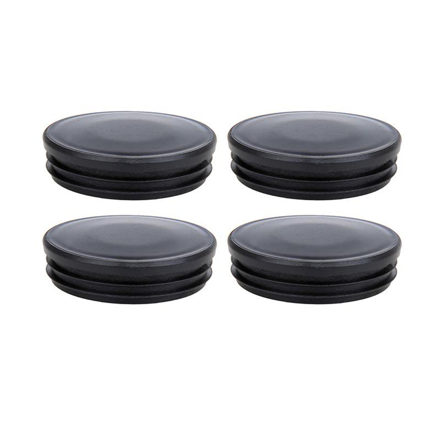 End cap plastic black in 4 pieces in blister pack round Ø60mm