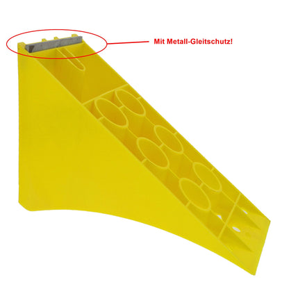 Trailer chock yellow with handle G36 with anti-slip