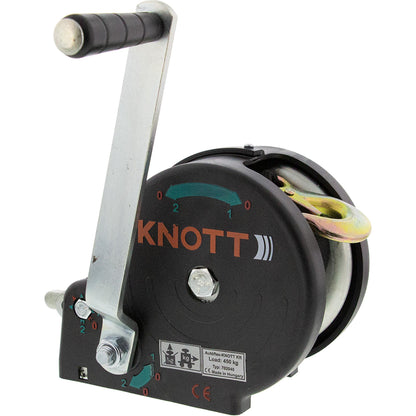 Knott belt winch with housing, 7m belt and hook 450kg