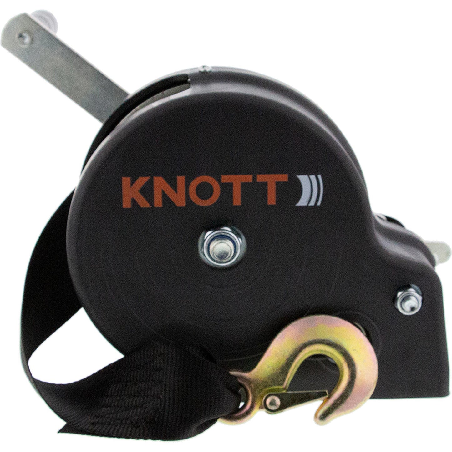 Knott belt winch with housing, 7m belt and hook 450kg