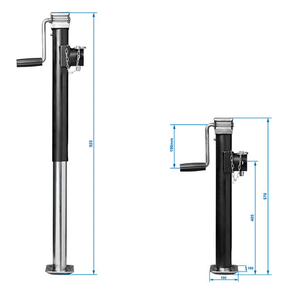 Support foot with hand crank 2500kg | Foldable 570-950mm | with flange