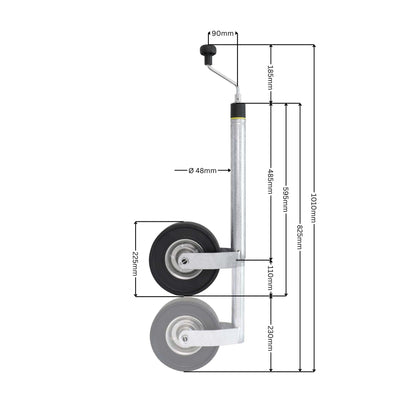 Stützrad 150kg 225x65 mit Stützlastanzeige / Waage
