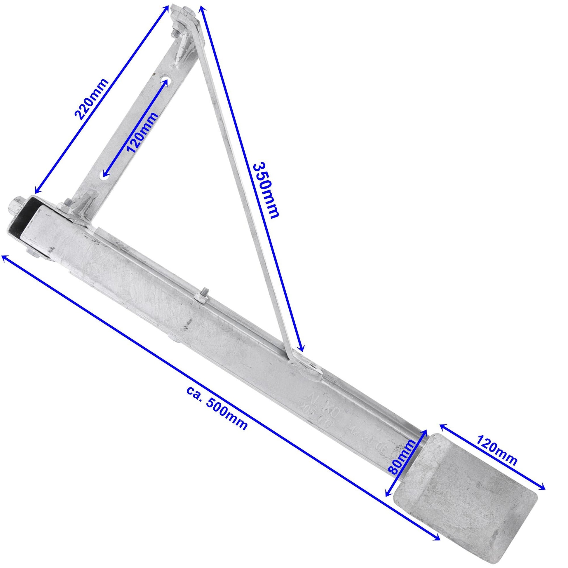 AL - KO Ausdrehstütze mit Klappfuß, verzinkt VL oder HR Hub 480mm - TMN - shop.de