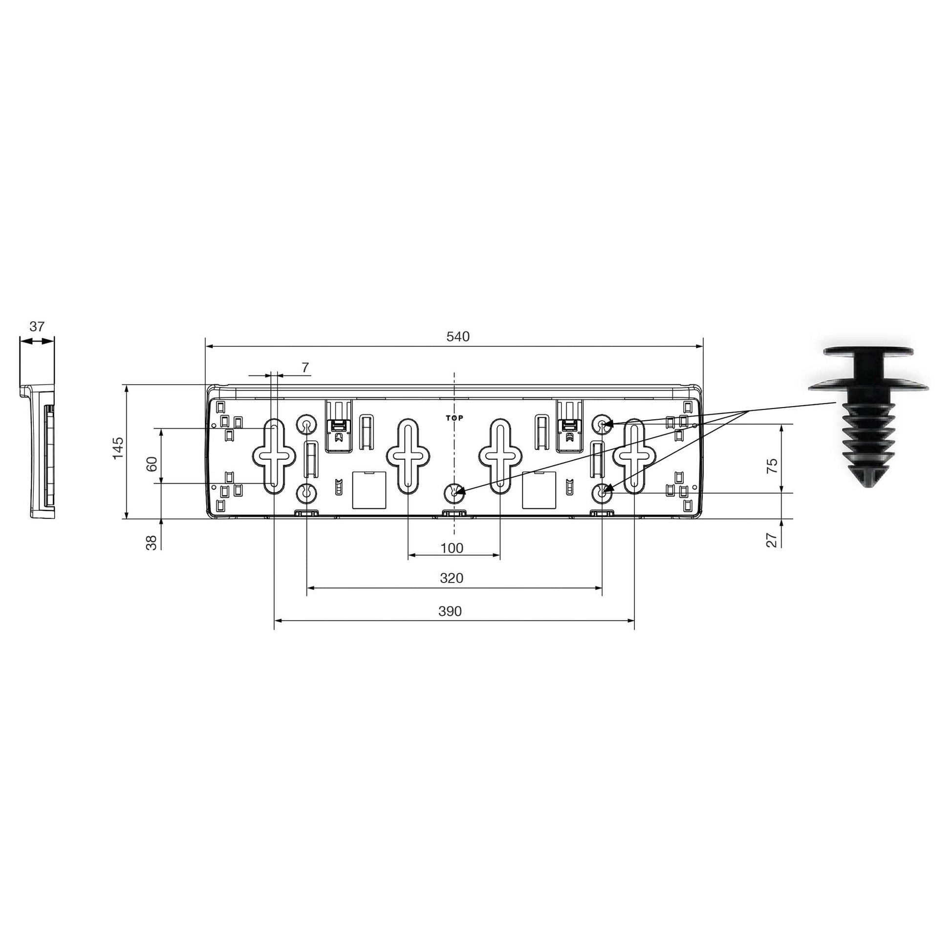 Aspöck Kennzeichenhalter FlexLED Kennzeichenleuchte 12V DC 36 - 3704 - 287 - TMN - shop.de