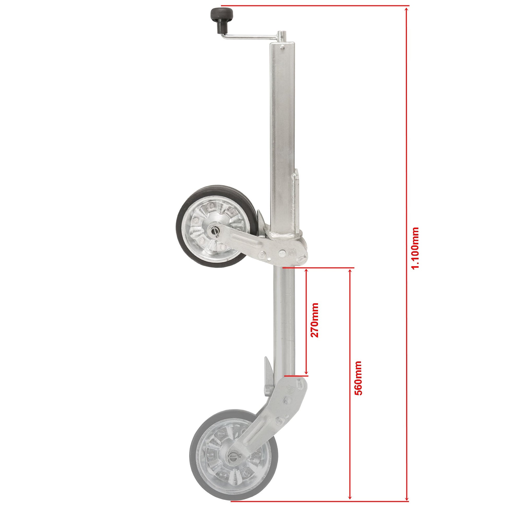 Automatik - Stützrad 60mm Vierkant, 6 - Loch, 500kg Stützlast - TMN - shop.de