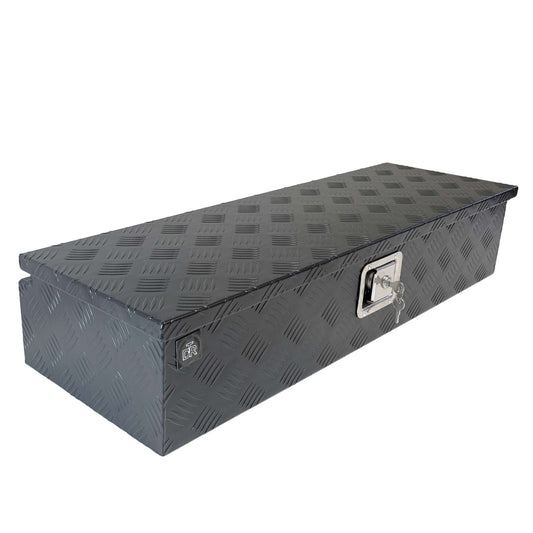 Deichselbox Werkzeugbox Staubox 950x320x190mm Alu Riffelblech Schwarz - TMN - shop.de