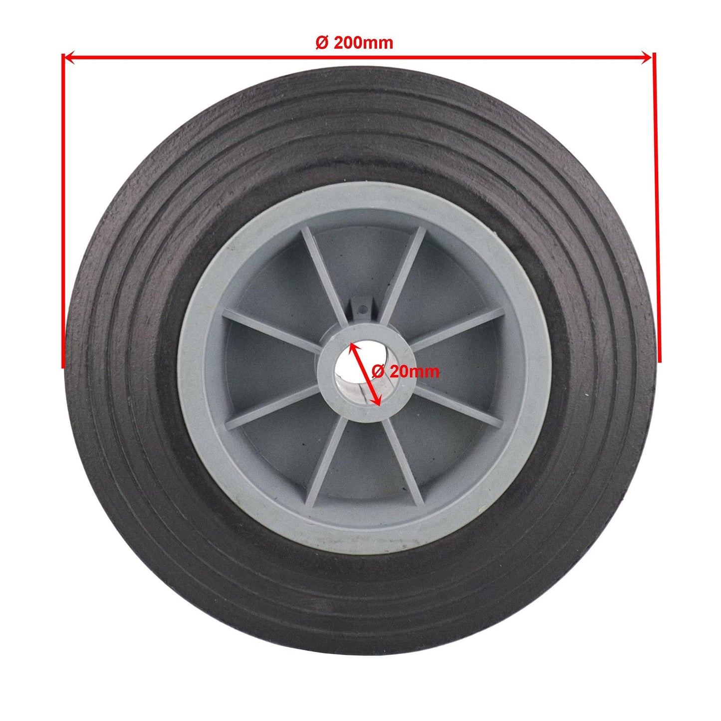 Ersatzrad PCV Ø200 für Anhänger Stützrad 150kg - TMN - shop.de