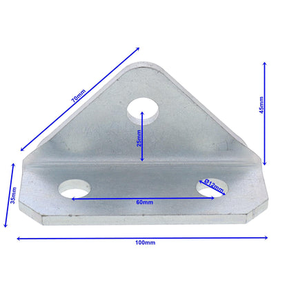 Shock absorber bracket for trailer frame 90° angled, screwable
