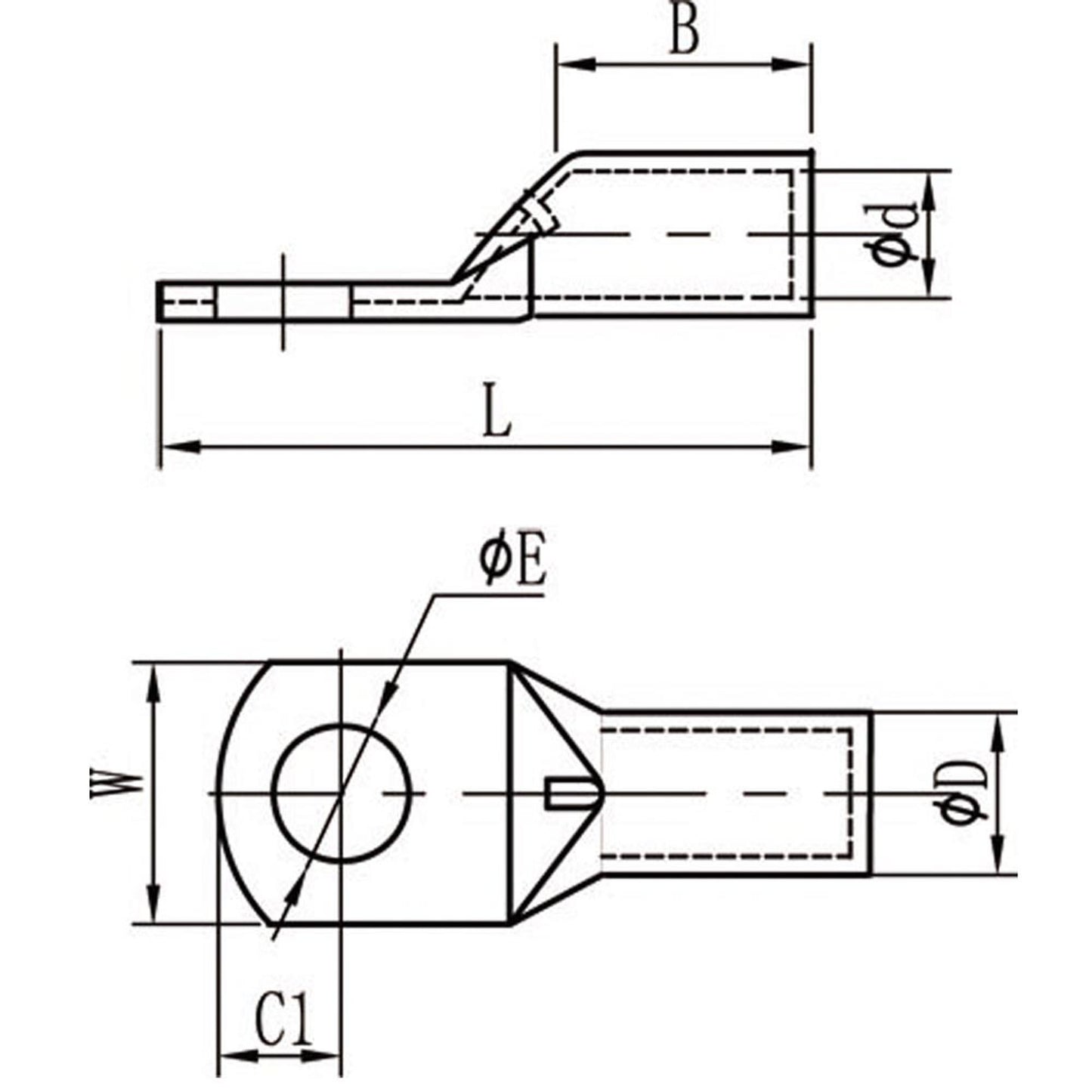 Ring eyelet tubular cable lug ØM6 for cable max. 25mm²