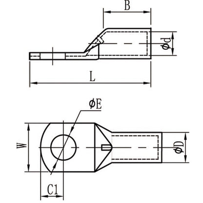 Ring eyelet tubular cable lug ØM6 for cable max. 25mm²