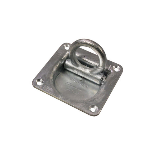 Suer Zurrring 105 × 105 mm, verzinkt, mit Rückzugfeder, Belastbarkeit 1000 daN, DIN EN 12640:2020 - 05 - TMN - shop.de