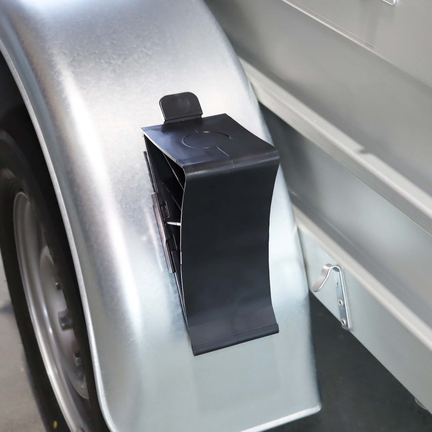 Wheel chock brake chock black with clip holder
