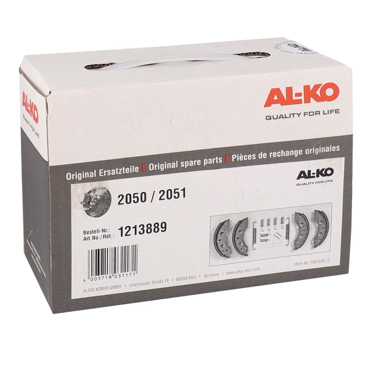 AL-KO Bremsbacken Satz 1213889 für 2050 / 2051 200x50mm