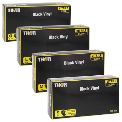 100x Einweghandschuhe THOR Black Vinyl / Vitrile Blend Gr. S-XL - TMN-shop.de