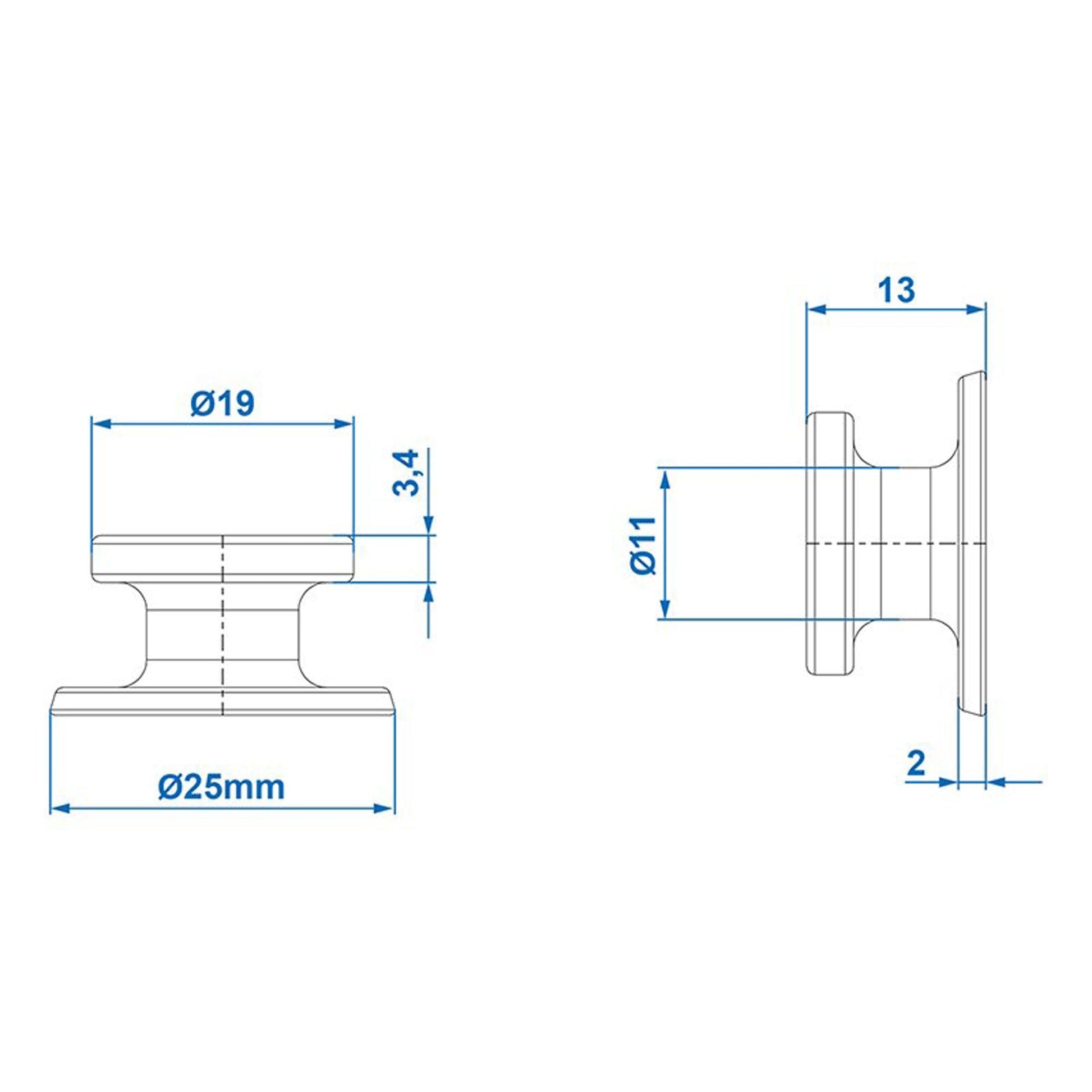 10x Rundknopf-Halter Kunststoff für 6-8mm Expanderseil - TMN-shop.de