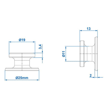 10x Rundknopf-Halter Kunststoff für 6-8mm Expanderseil - TMN-shop.de