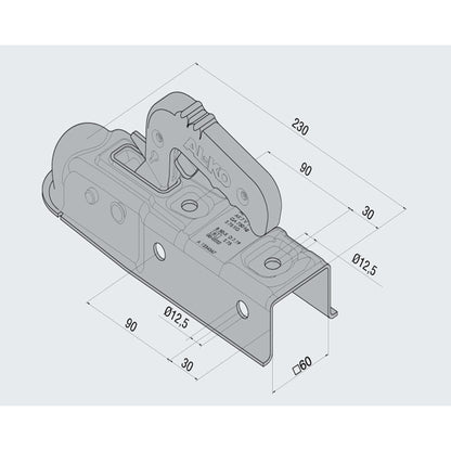 AL-KO AK7 V Ausf. E / 750kg Vierkant 60mm - TMN-shop.de