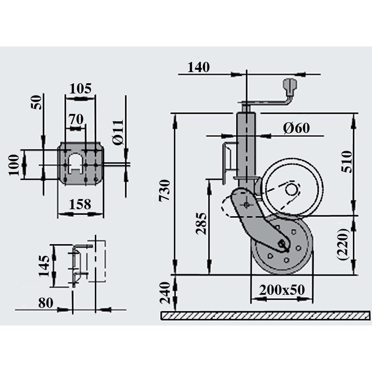 AL-KO Anhänger Automatikstützrad 500kg 1212382 - TMN-shop.de