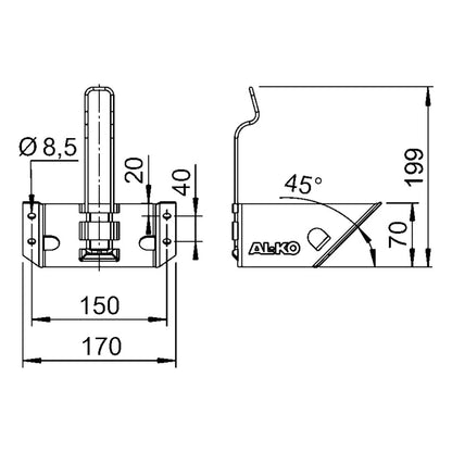 ALKO Halter für Unterlegkeil UK36 verzinkt - TMN-shop.de