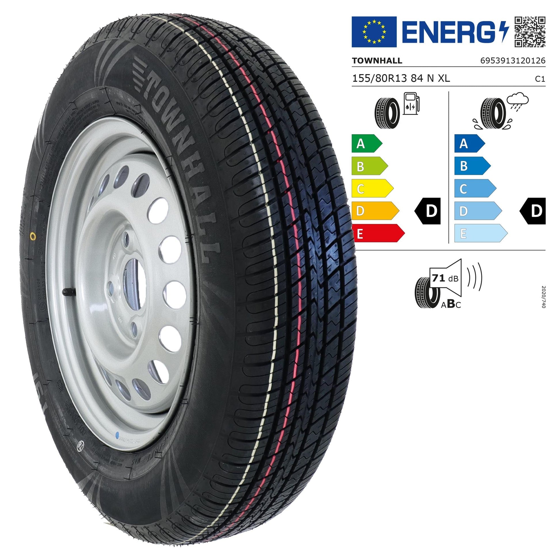 Anhänger Komplettrad 155/80 R13 84N M+S auf 4Jx13H2 Felge 4x100 ET30 - TMN-shop.de