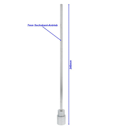 Ausdrehkurbel für Anhängerstützen 340mm / 19mm - TMN-shop.de