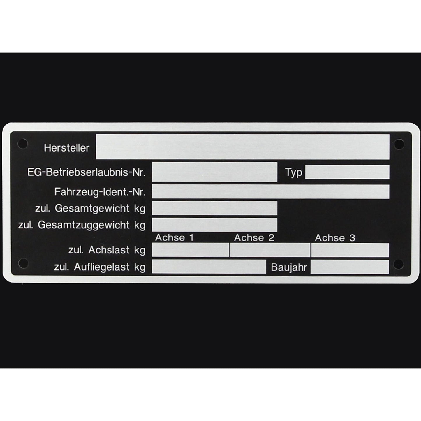 Blanko Typenschild 150x48mm Anhängertypenschild - TMN-shop.de