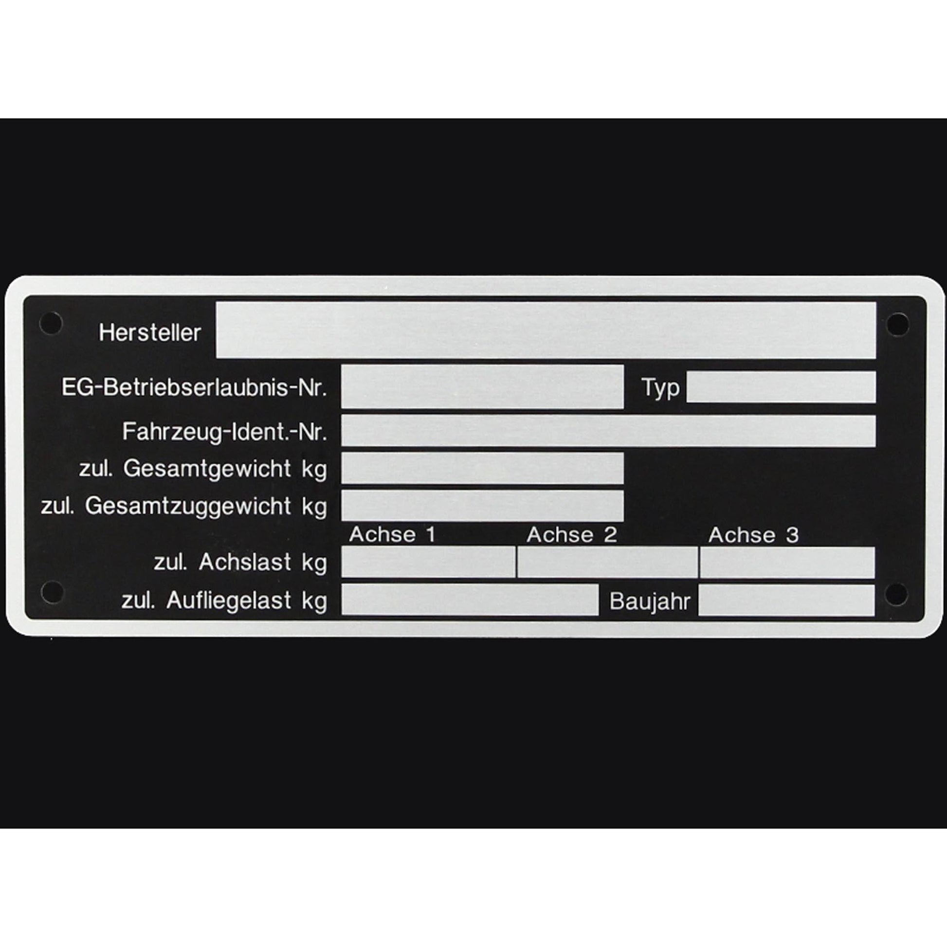 Blanko Typenschild 150x48mm Anhängertypenschild - TMN-shop.de