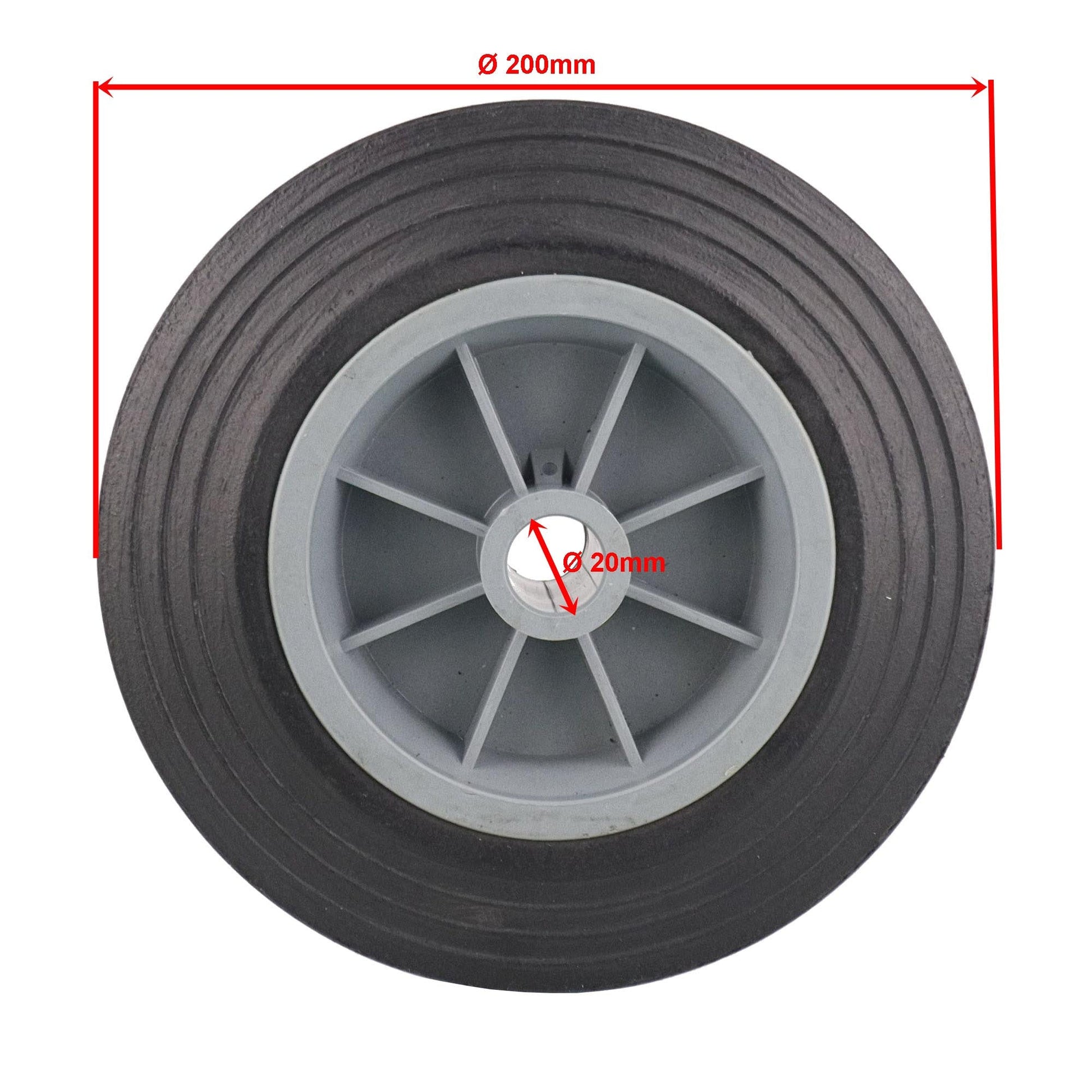 Ersatzrad PCV Ø200 für Anhänger Stützrad 150kg - TMN-shop.de