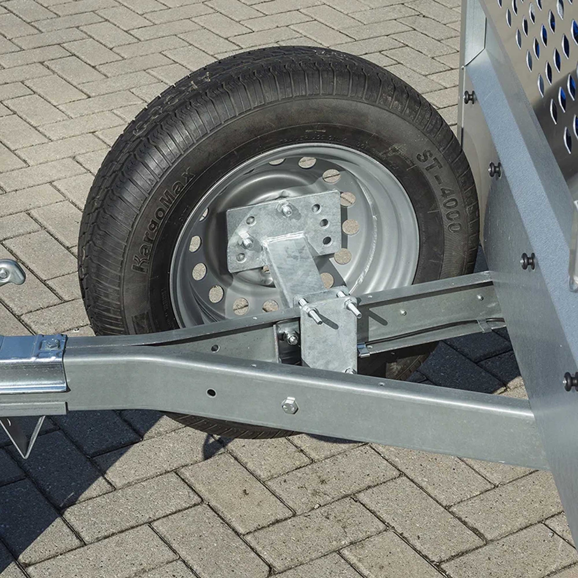 Ersatzradhalter für PKW Anhänger mit Montageplatte | 4 / 5 Loch Felgen - TMN-shop.de