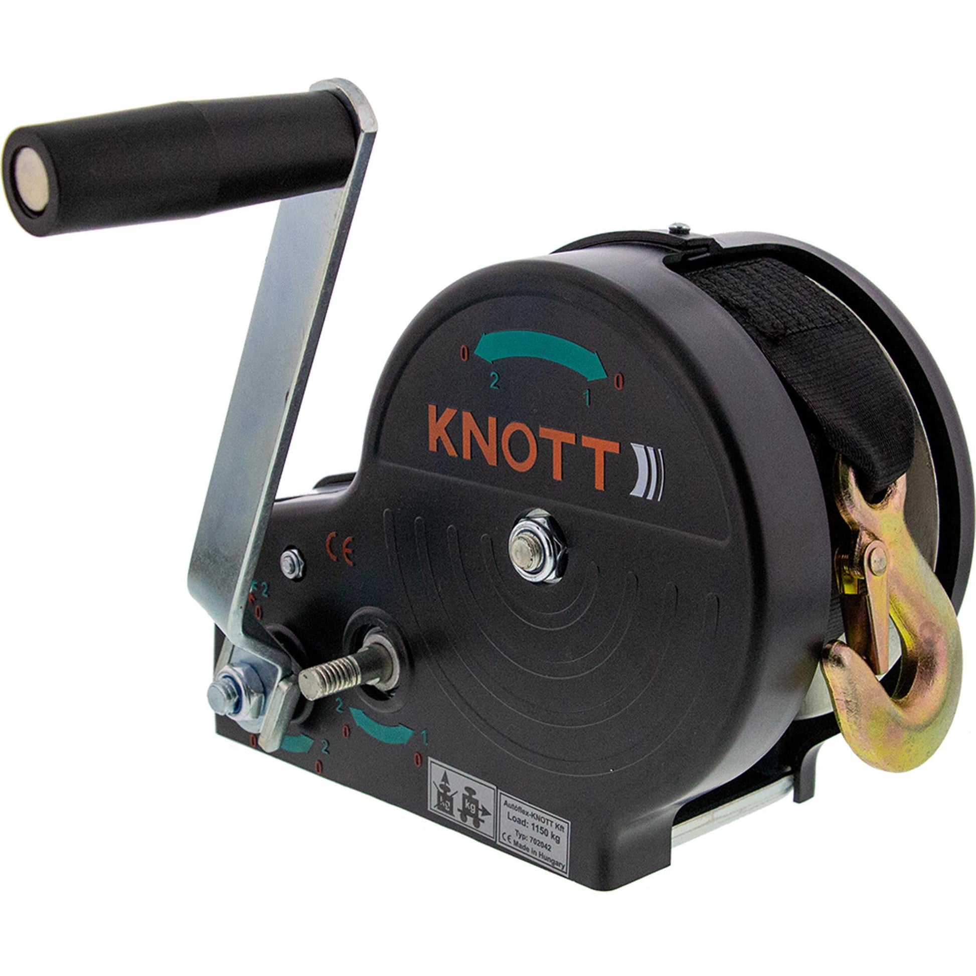 Knott Gurtwinde mit 7m Band und Haken 900kg - TMN-shop.de