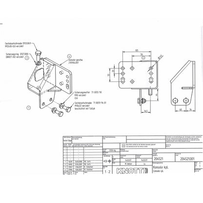 Knott Stützrad-Konsole für KF7.5 / KF13 / KF17 / KF20 GF u. GFH Ausf. Auflaufeinrichtung - TMN-shop.de