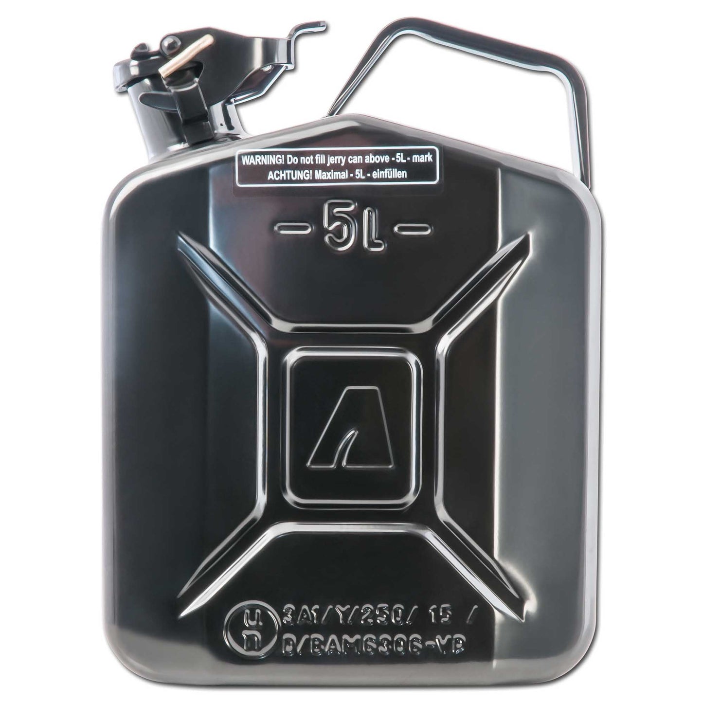 Kraftstoffkanister 5 Liter Schwarz Metall Reservekanister - TMN-shop.de