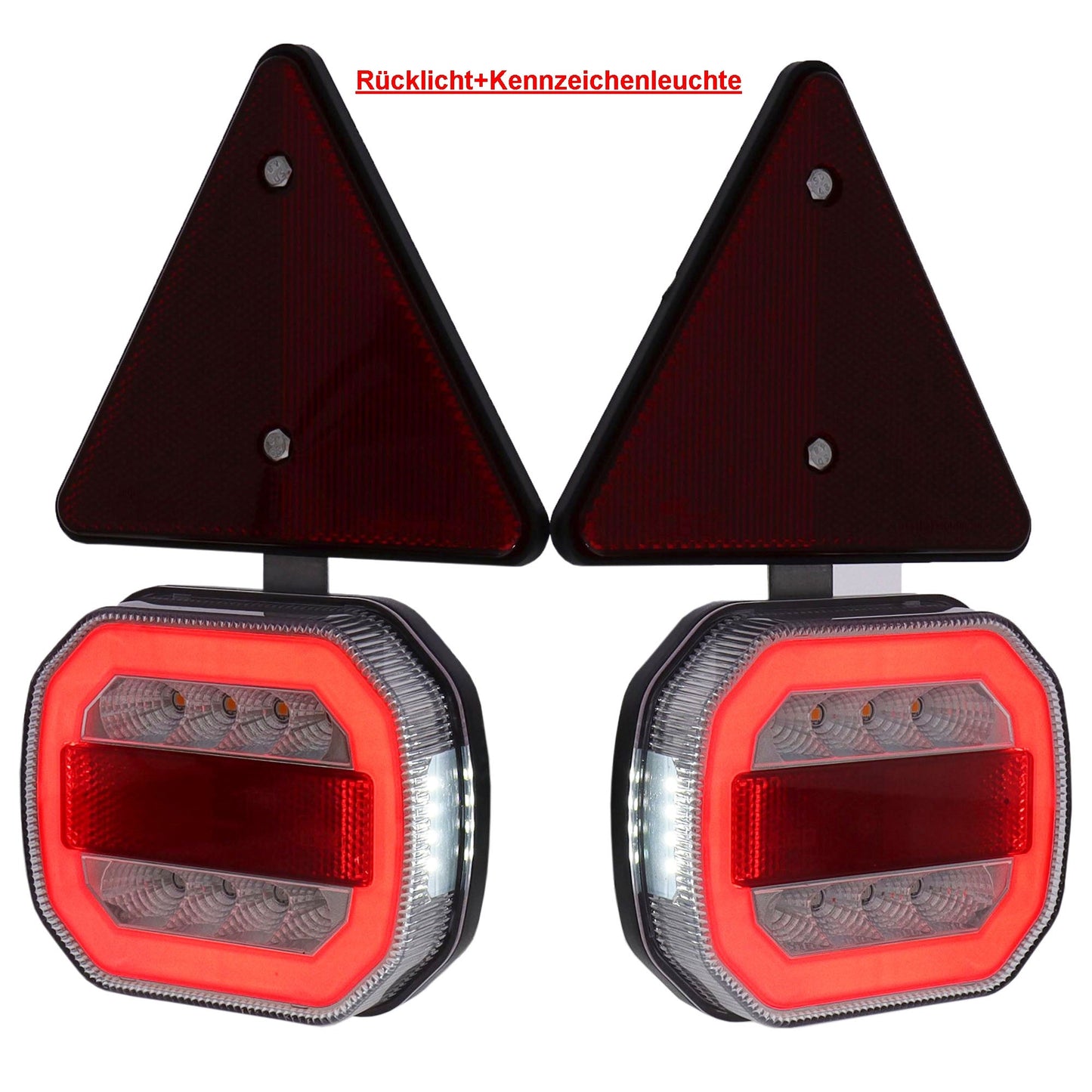 LED 12/24V Anhänger Rückleuchten Set mit Magneten und Rückstrahler - TMN-shop.de
