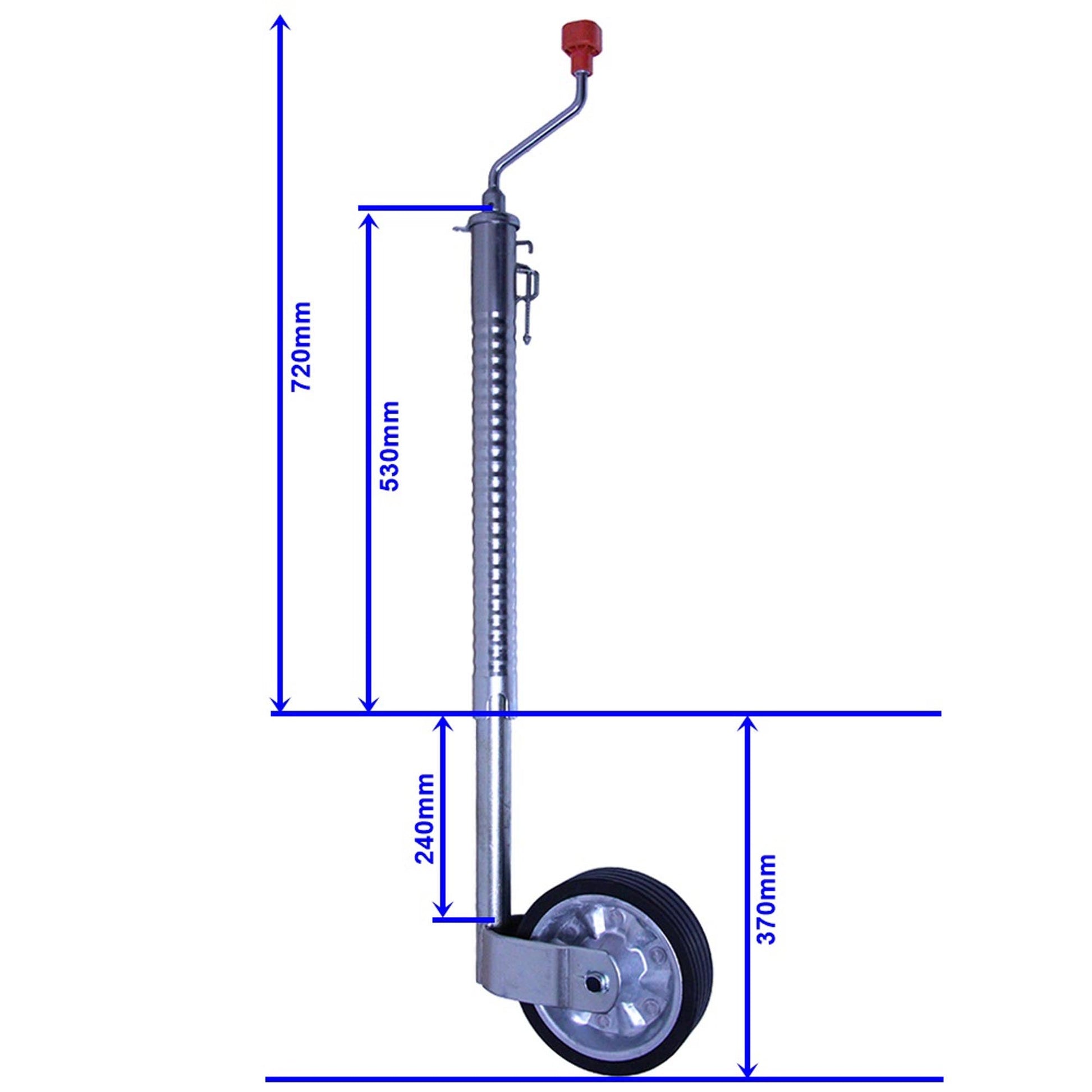 Stützrad 48mm mit Vollgummi-Reifen 300kg gerippte Ausführung - TMN-shop.de